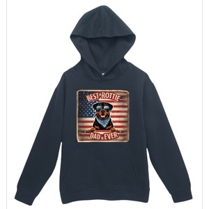 Best Rottie Dad Ever Rottweiler American Flag For Dad Gift Urban Pullover Hoodie