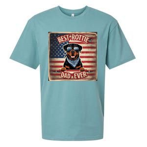 Best Rottie Dad Ever Rottweiler American Flag For Dad Gift Sueded Cloud Jersey T-Shirt