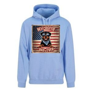 Best Rottie Dad Ever Rottweiler American Flag For Dad Gift Unisex Surf Hoodie