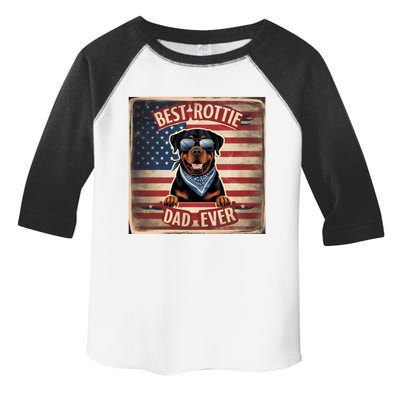 Best Rottie Dad Ever Rottweiler American Flag For Dad Gift Toddler Fine Jersey T-Shirt