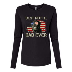 Best Rottie Dad Ever Rottweiler American Flag Gift Womens Cotton Relaxed Long Sleeve T-Shirt