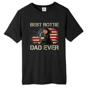 Best Rottie Dad Ever Rottweiler American Flag Gift Tall Fusion ChromaSoft Performance T-Shirt