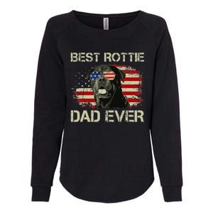 Best Rottie Dad Ever Rottweiler American Flag Gift Womens California Wash Sweatshirt