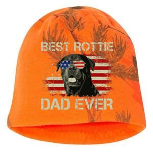 Best Rottie Dad Ever Rottweiler American Flag Gift Kati - Camo Knit Beanie