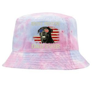 Best Rottie Dad Ever Rottweiler American Flag Gift Tie-Dyed Bucket Hat