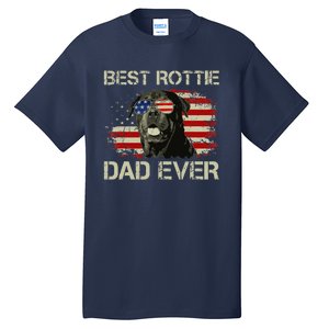 Best Rottie Dad Ever Rottweiler American Flag Gift Tall T-Shirt