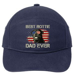 Best Rottie Dad Ever Rottweiler American Flag Gift 7-Panel Snapback Hat