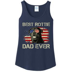 Best Rottie Dad Ever Rottweiler American Flag Gift Ladies Essential Tank