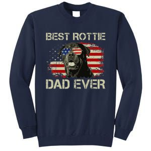 Best Rottie Dad Ever Rottweiler American Flag Gift Tall Sweatshirt