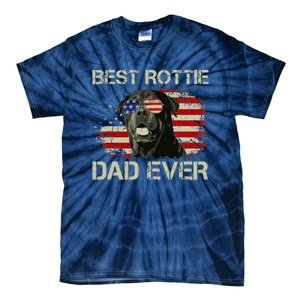 Best Rottie Dad Ever Rottweiler American Flag Gift Tie-Dye T-Shirt