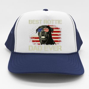 Best Rottie Dad Ever Rottweiler American Flag Gift Trucker Hat