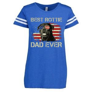 Best Rottie Dad Ever Rottweiler American Flag Gift Enza Ladies Jersey Football T-Shirt