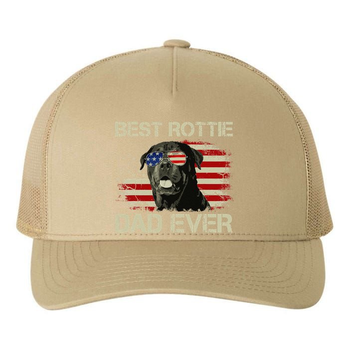 Best Rottie Dad Ever Rottweiler American Flag Gift Yupoong Adult 5-Panel Trucker Hat