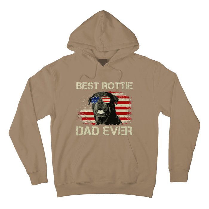 Best Rottie Dad Ever Rottweiler American Flag Gift Hoodie