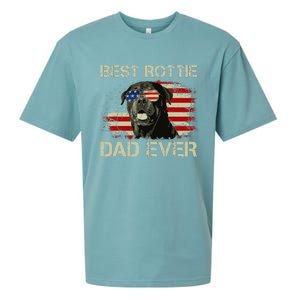 Best Rottie Dad Ever Rottweiler American Flag Gift Sueded Cloud Jersey T-Shirt