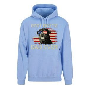 Best Rottie Dad Ever Rottweiler American Flag Gift Unisex Surf Hoodie