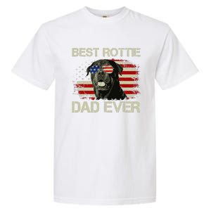 Best Rottie Dad Ever Rottweiler American Flag Gift Garment-Dyed Heavyweight T-Shirt