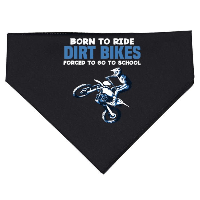 Born Ride Dirt Bikes Forced School Funny Motocross Boy USA-Made Doggie Bandana