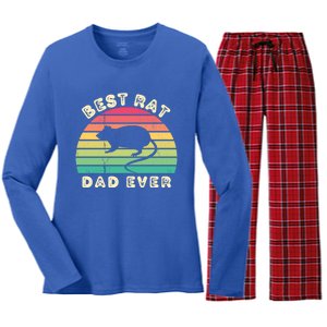 Best Rat Dad Ever Fathers Day Funny Gift Women's Long Sleeve Flannel Pajama Set 