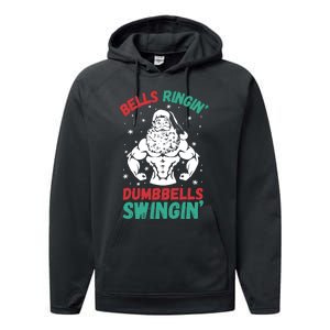 Bells Ringin Dumbbells Swingin Fitness Christmas Performance Fleece Hoodie