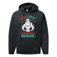 Bells Ringin Dumbbells Swingin Fitness Christmas Performance Fleece Hoodie