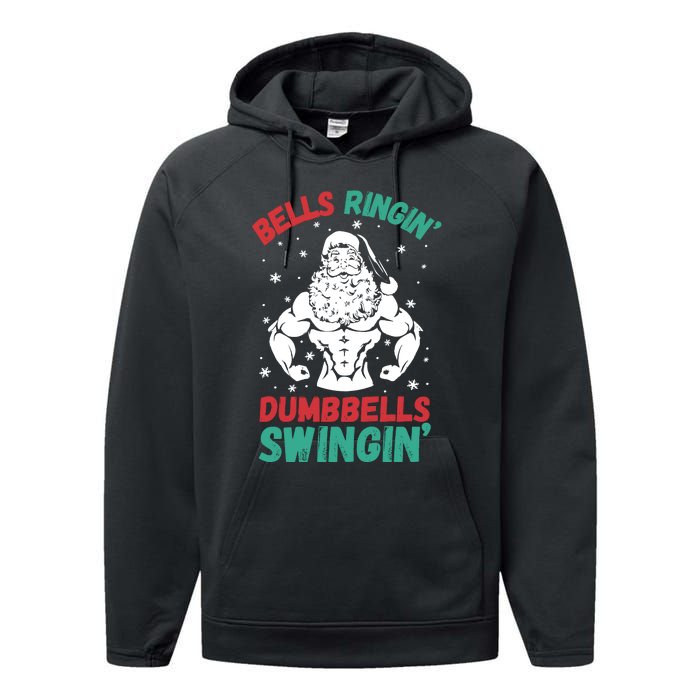 Bells Ringin Dumbbells Swingin Fitness Christmas Performance Fleece Hoodie