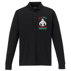 Bells Ringin Dumbbells Swingin Fitness Christmas Performance Long Sleeve Polo