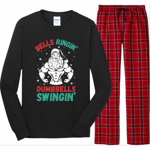 Bells Ringin Dumbbells Swingin Fitness Christmas Long Sleeve Pajama Set