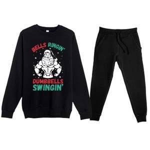 Bells Ringin Dumbbells Swingin Fitness Christmas Premium Crewneck Sweatsuit Set