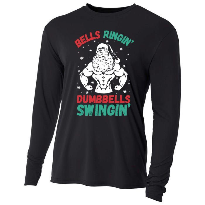 Bells Ringin Dumbbells Swingin Fitness Christmas Cooling Performance Long Sleeve Crew