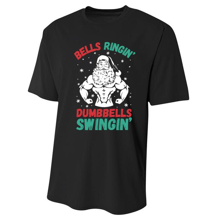 Bells Ringin Dumbbells Swingin Fitness Christmas Performance Sprint T-Shirt