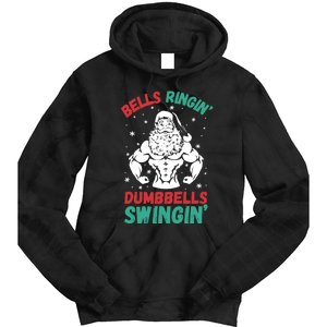 Bells Ringin Dumbbells Swingin Fitness Christmas Tie Dye Hoodie