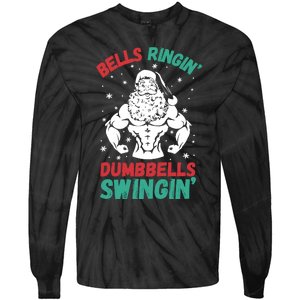 Bells Ringin Dumbbells Swingin Fitness Christmas Tie-Dye Long Sleeve Shirt