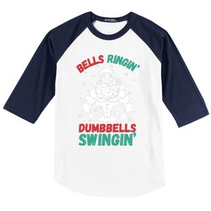 Bells Ringin Dumbbells Swingin Fitness Christmas Baseball Sleeve Shirt