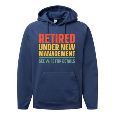 Best Retired Design For Retiree Retired Retirement Performance Fleece Hoodie