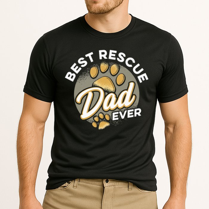 Best Rescue Dad Ever Animal Rescue Cat Dog Rescue Cooling Performance Crew T-Shirt