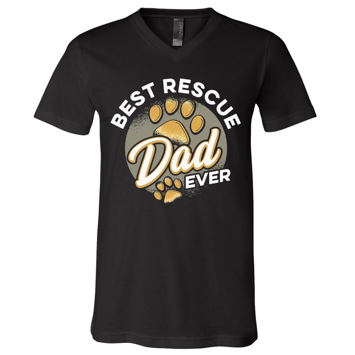 Best Rescue Dad Ever Animal Rescue Cat Dog Rescue V-Neck T-Shirt