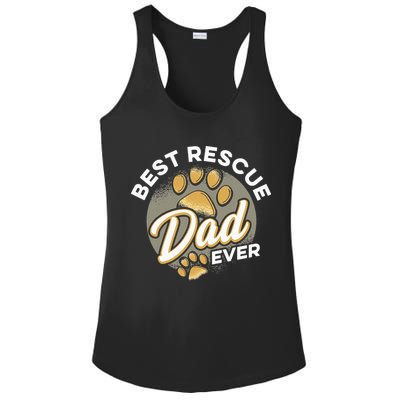 Best Rescue Dad Ever Animal Rescue Cat Dog Rescue Ladies PosiCharge Competitor Racerback Tank