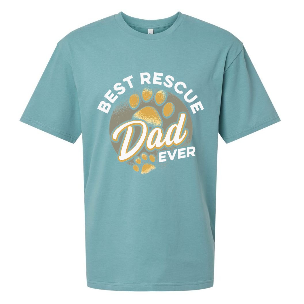 Best Rescue Dad Ever Animal Rescue Cat Dog Rescue Sueded Cloud Jersey T-Shirt