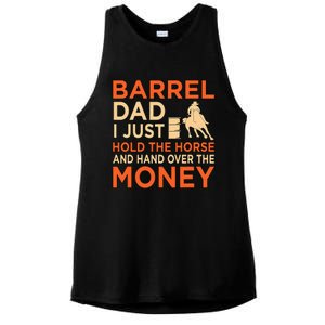 Barrel Racing Dad Horse Racer Horses Race Lover  Ladies PosiCharge Tri-Blend Wicking Tank