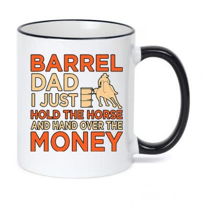 Barrel Racing Dad Horse Racer Horses Race Lover  11oz Black Color Changing Mug