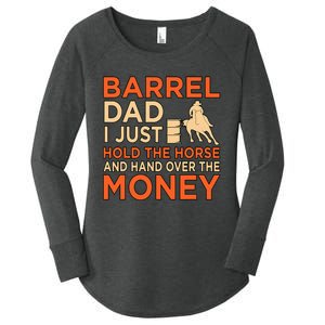 Barrel Racing Dad Horse Racer Horses Race Lover  Women's Perfect Tri Tunic Long Sleeve Shirt