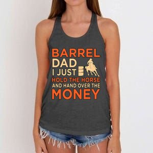 Barrel Racing Dad Horse Racer Horses Race Lover  Women's Knotted Racerback Tank