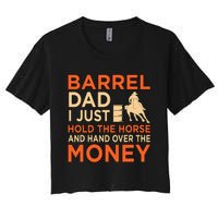 Barrel Racing Dad Horse Racer Horses Race Lover  Women's Crop Top Tee