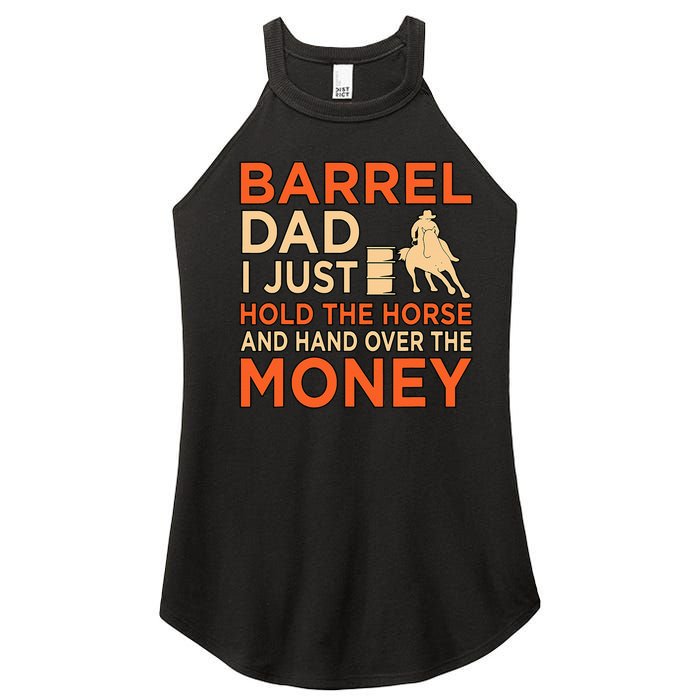 Barrel Racing Dad Horse Racer Horses Race Lover  Women's Perfect Tri Rocker Tank