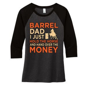 Barrel Racing Dad Horse Racer Horses Race Lover  Women's Tri-Blend 3/4-Sleeve Raglan Shirt