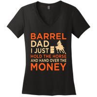 Barrel Racing Dad Horse Racer Horses Race Lover  Women's V-Neck T-Shirt