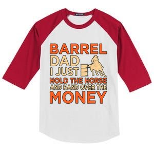 Barrel Racing Dad Horse Racer Horses Race Lover  Kids Colorblock Raglan Jersey