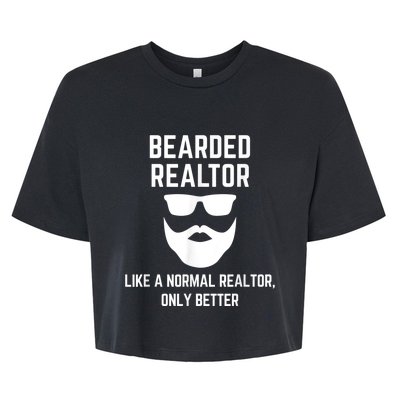 Bearded Realtor Definition Funny Male Real Estate Agent Bella+Canvas Jersey Crop Tee