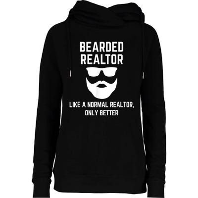 Bearded Realtor Definition Funny Male Real Estate Agent Womens Funnel Neck Pullover Hood